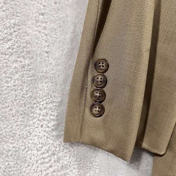 Joseph Abboud Blazer Jacket Men's 42R Super 110s‎ Wool Khaki Brown - Picture 8 of 12